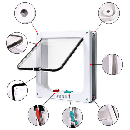 Skanto | Folding Door with 4-Way Security Lock and Cat Flap