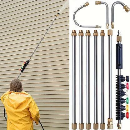 BowLift | 4000 PSI Telescoping Pressure Washer Wand Kit for Easy Gutter, Roof, and Wall Cleaning