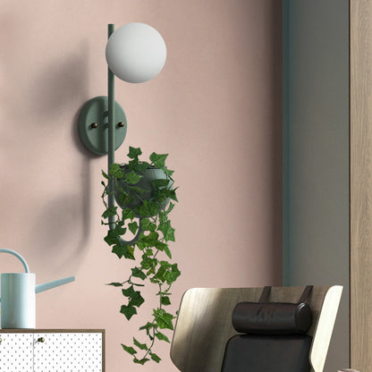 BowLift | 1 Light Ball Wall Lamp Industrial Yellow/Blue/Green Metal LED Plant Wall Mount Lighting for Restaurant