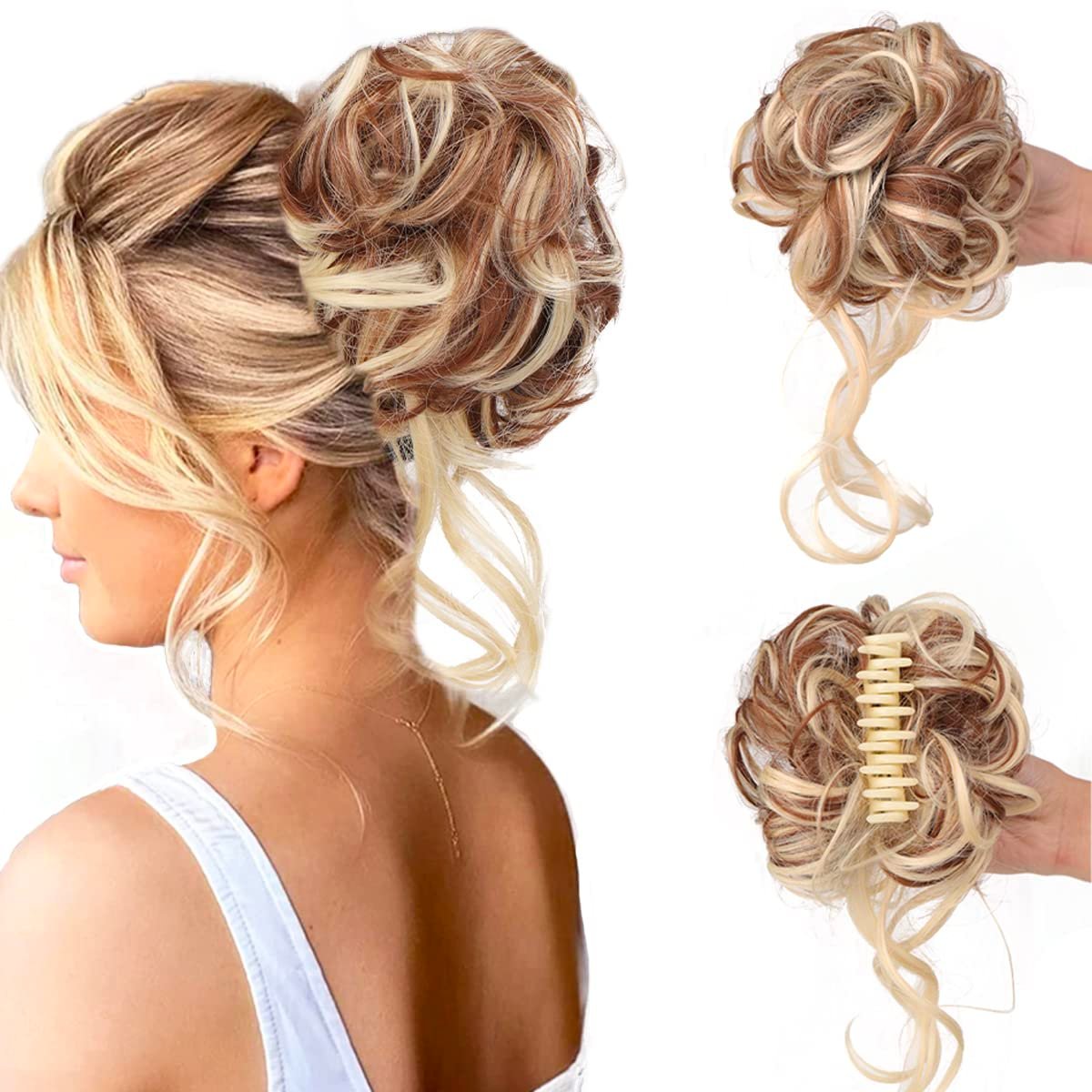 Curly Bun Hair Claw Clips Kalsten