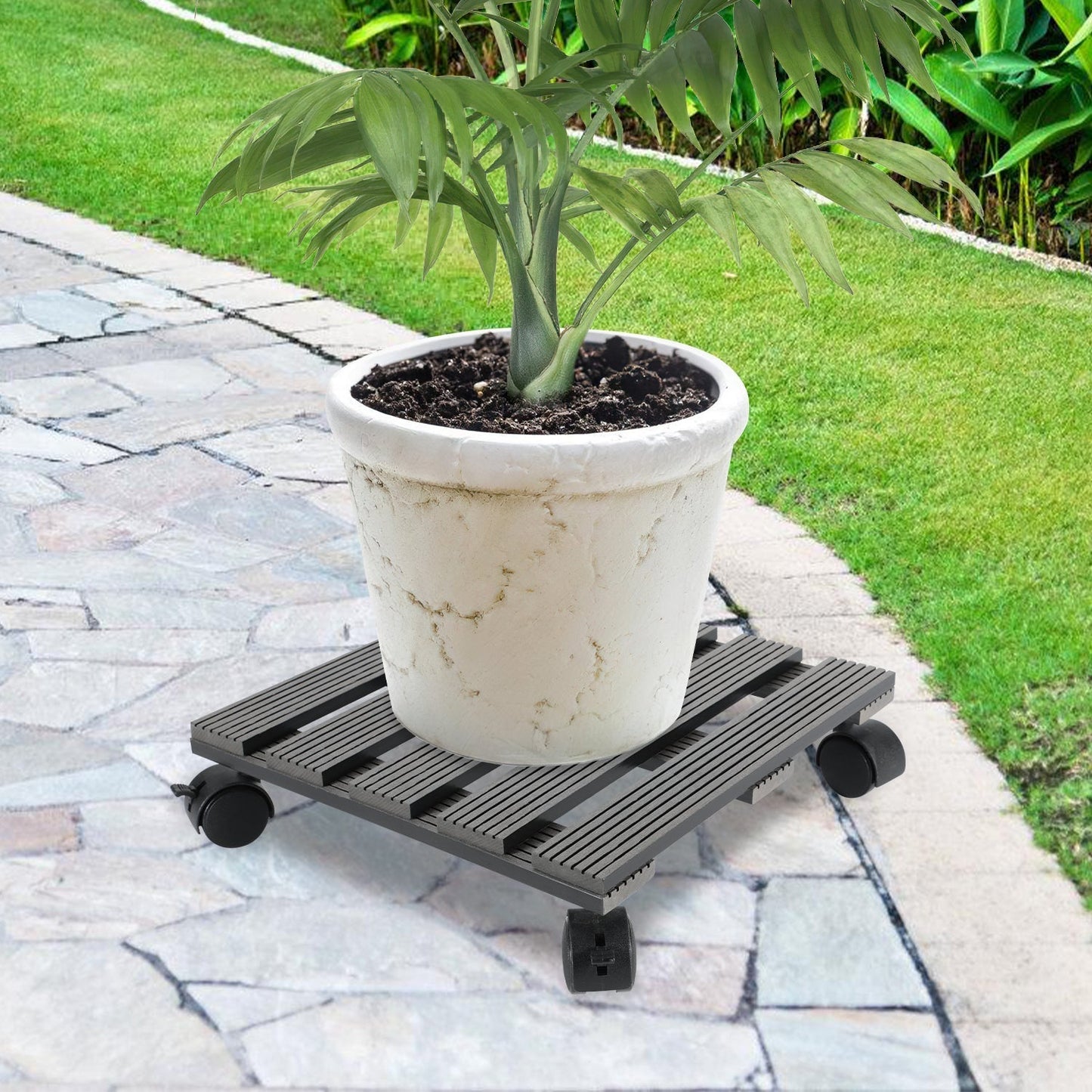 WPC Plant Roller Square with Wheels Load Capacity 80 kg | Bowlift