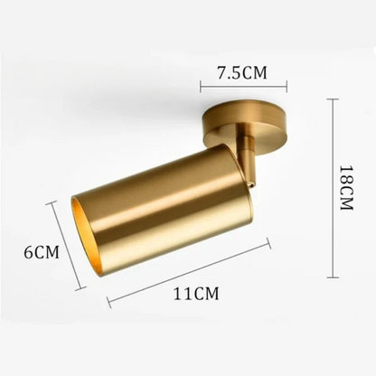 Modern swivel LED ceiling light in Gold – Adjustable lighting for living and working areas | Karnz