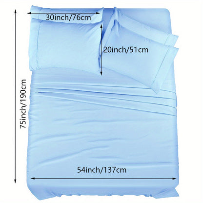 Skanto | 4/6 Pc Luxury Plush Fitted Sheet Set – Soft, Breathable, Color & Fade Resistant Bedding – Deep Pocket Flat Sheet, Fitted Sheet & 2/4 Pillowcases for Bedroom & Hotel Use