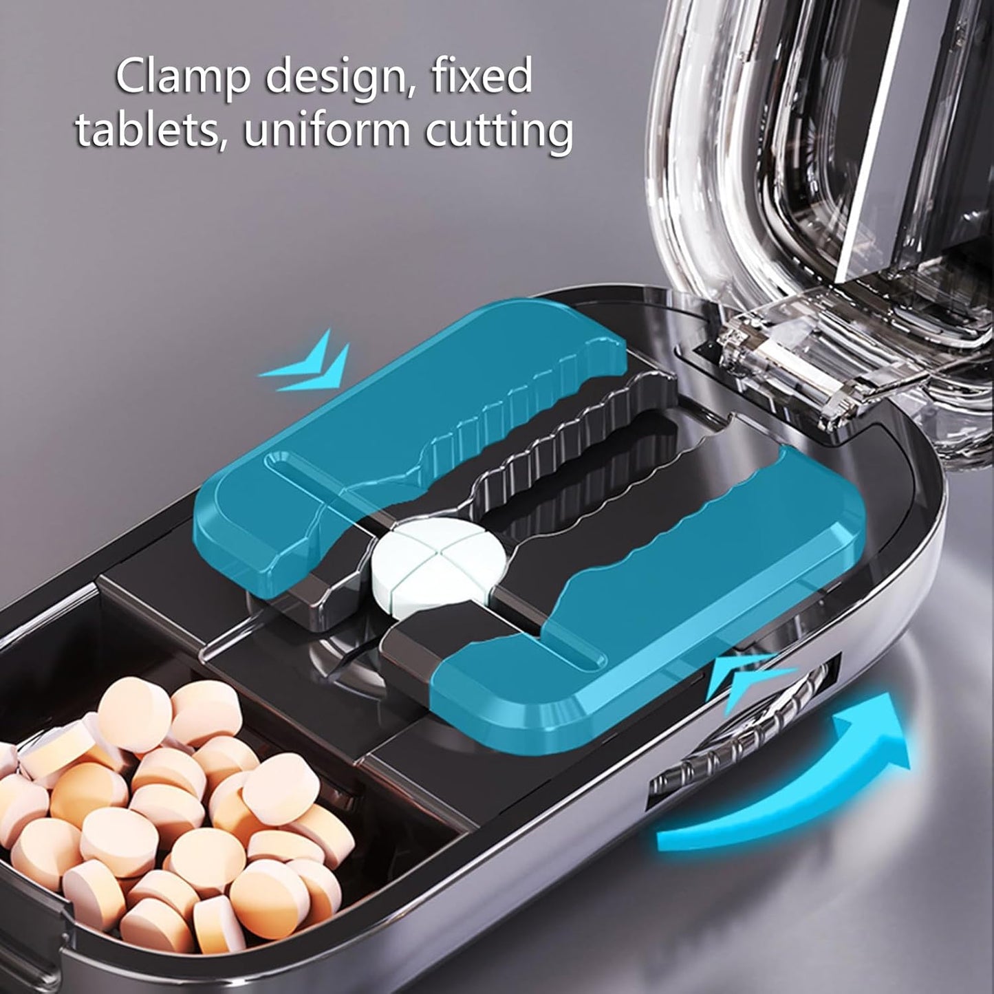 Portable pill cutter with adjustable compartments Karnz