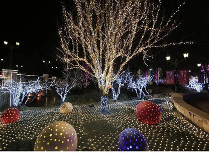 Skanto | Christmas LED Lights Outdoor Waterproof Fishtnet Lights Full of Stars Coated Holiday Lights Wedding Inn Decorative Lights