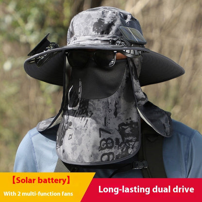 Quick-drying Solar Fan Outdoor Big Brim Sun Hat | Bowlift