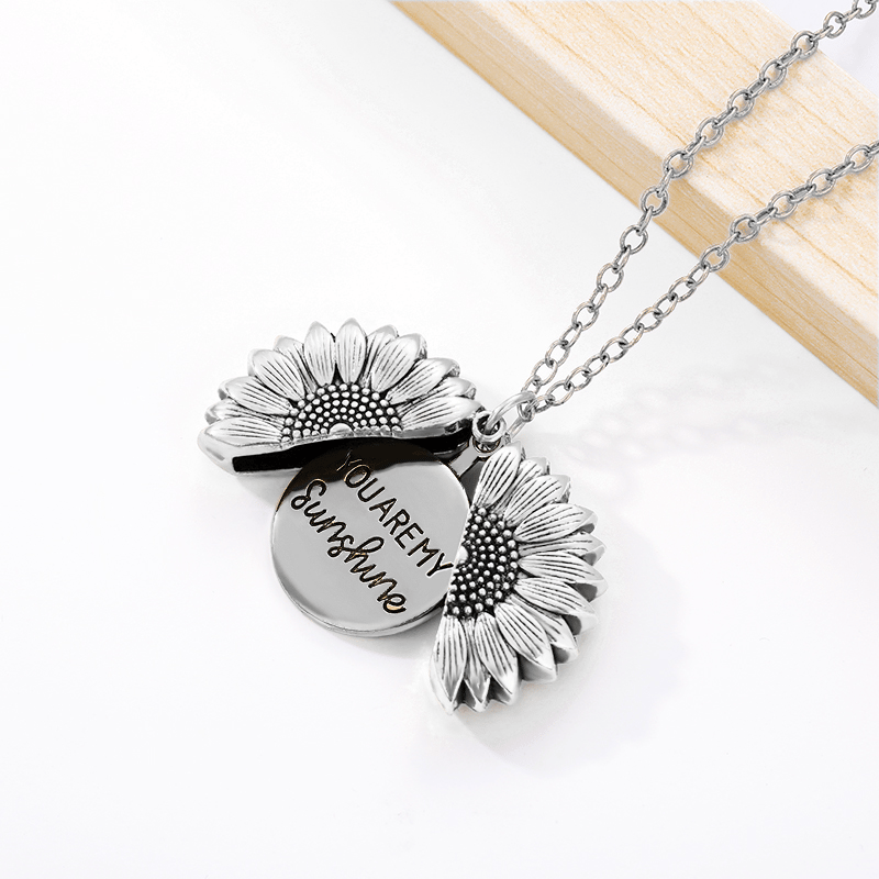 Skanto | "You Are My Sunshine" Sunflower Pendant (Double Engraved)