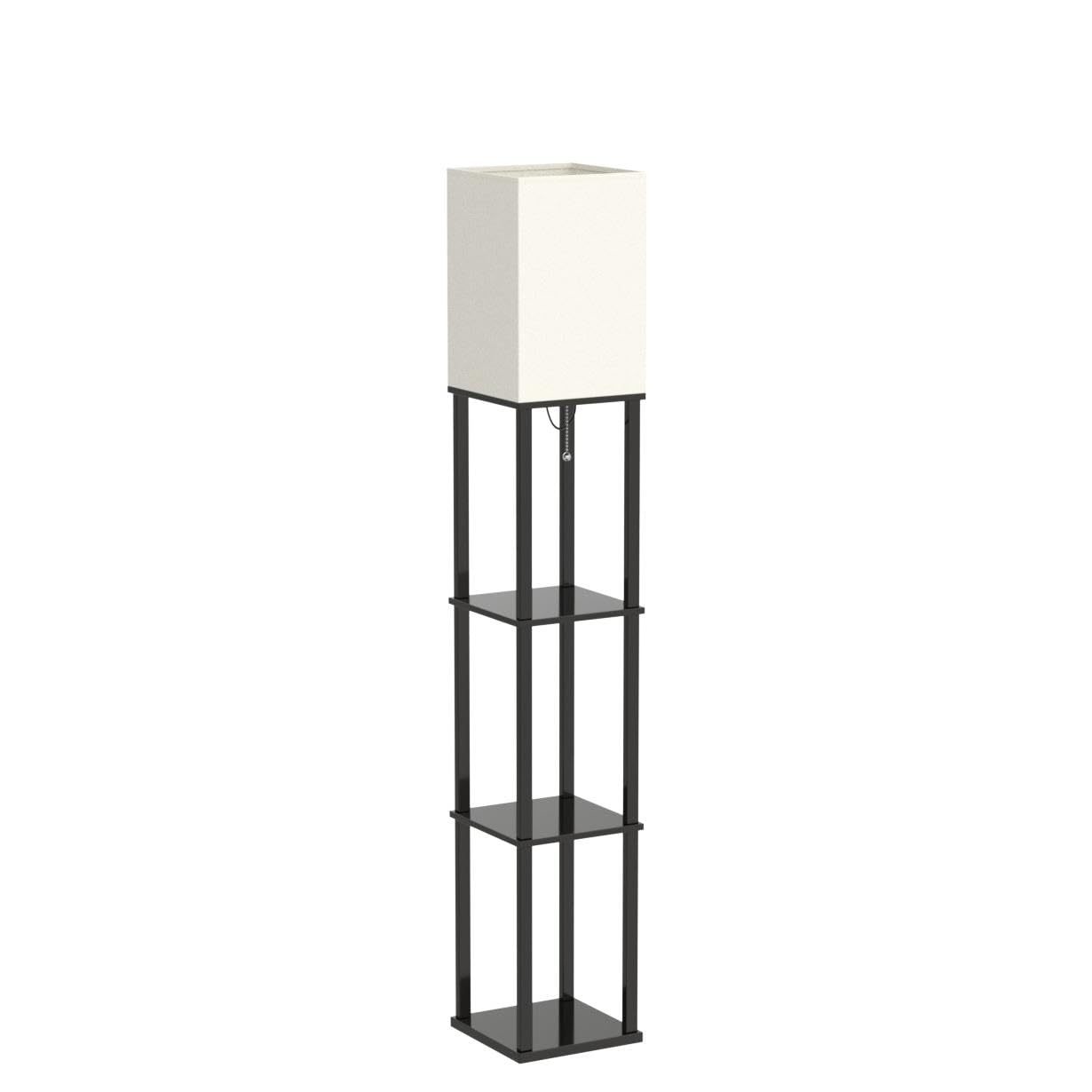 Skanto | Addlon 4-Tier Modern Shelf Floor Lamp with 3CCT LED Bulb - Black, 164 cm H