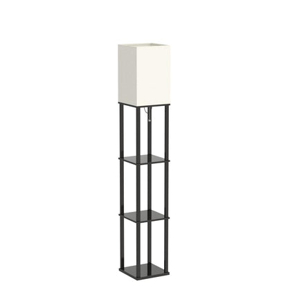 Skanto | Addlon 4-Tier Modern Shelf Floor Lamp with 3CCT LED Bulb - Black, 164 cm H