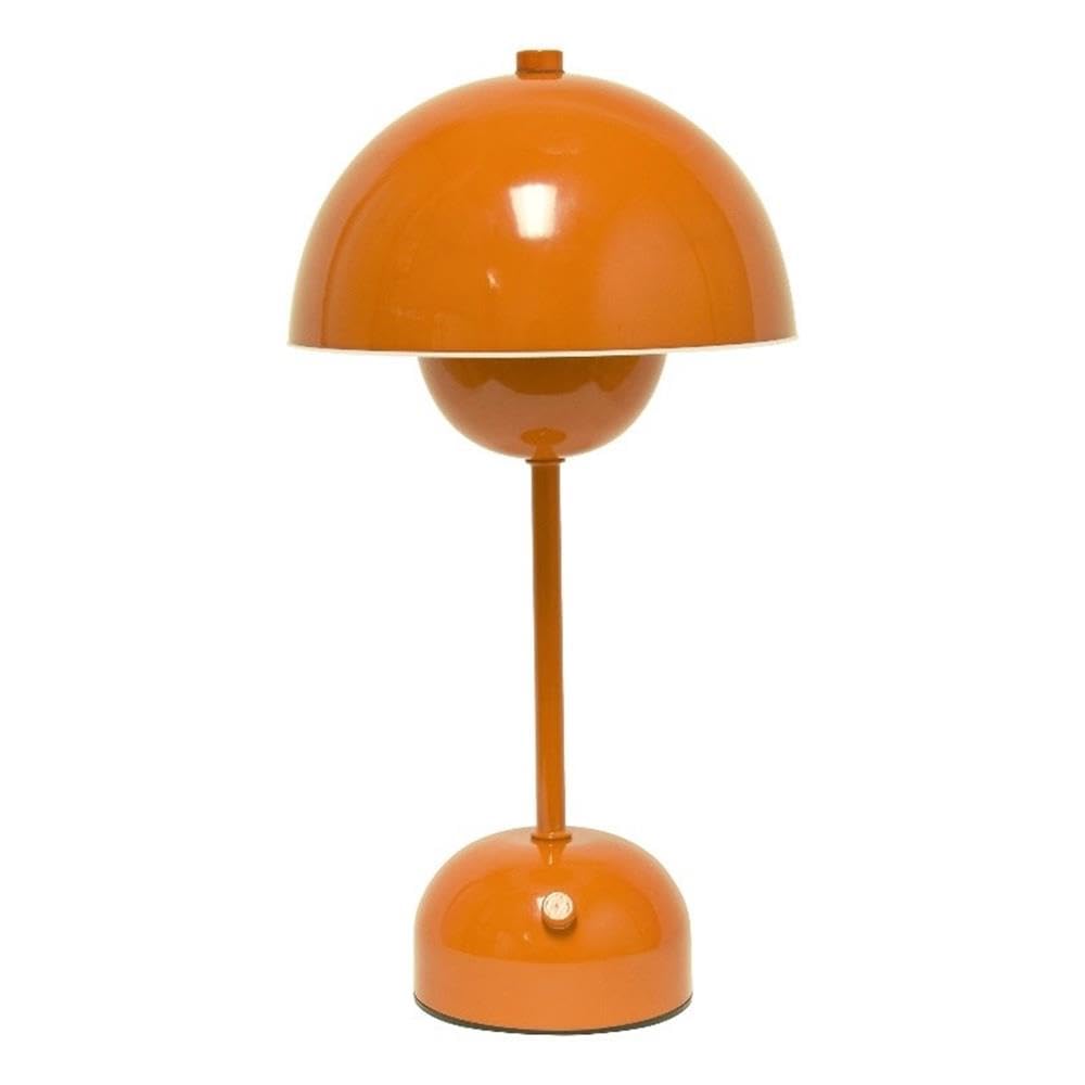 Skanto | Simple Designs LED Touch Lamp, 11.8" Portable & Rechargeable Mushroom in Orange