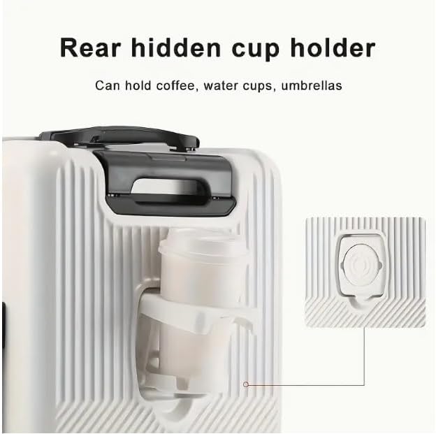 Skanto | Hard Shell Carry-On with Cup Holder, USB Port, and TSA Lock