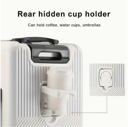 Skanto | Hard Shell Carry-On with Cup Holder, USB Port, and TSA Lock