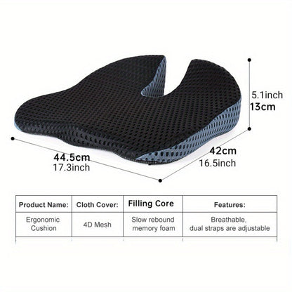 BowLift | Ergonomic Seat Cushion Triacomfort | Triangular Shape with Memory Foam | Breathable & Pressure-Relieving | For Car & Office