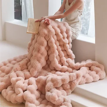 Skanto | Cozy Faux Rabbit Fur Throw Blanket