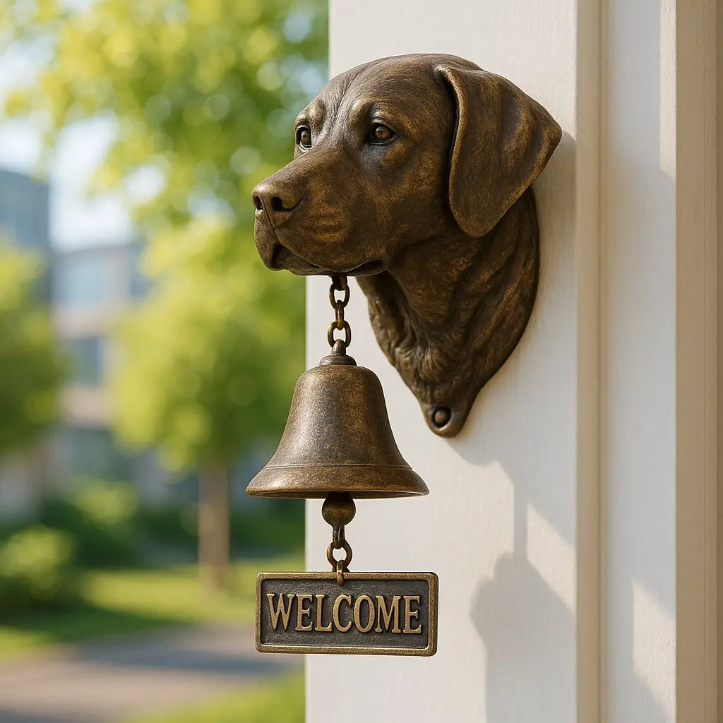 Skanto | Welcome Clock Shepherd Bronze – Elegant Wall Clock with German Shepherd Design