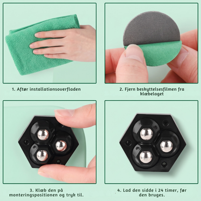 TriGlide 360° Furniture Castors with Ball Bearings | Karnz