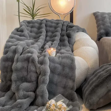 Skanto | Cozy Faux Rabbit Fur Throw Blanket