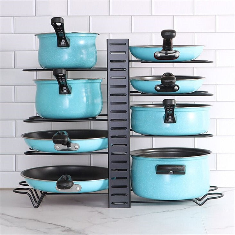 Skanto | SpaceFlex Adjustable Pot & Lid Organizer | Kitchen Organization & Flexibility