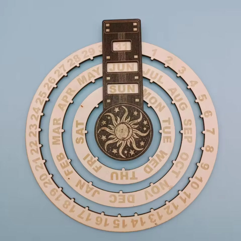BowLift | Wood Rotating Circular Perpetual Calendar