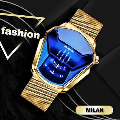 Men's quartz watch in diamond style