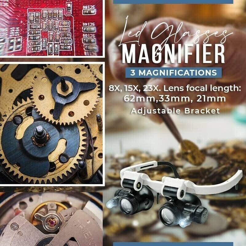 BowLift | LED Glasses Magnifier 8x 15x 23x