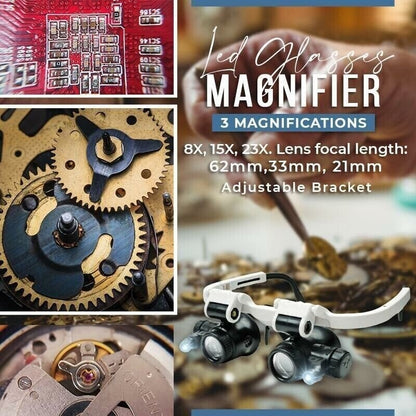 BowLift | LED Glasses Magnifier 8x 15x 23x