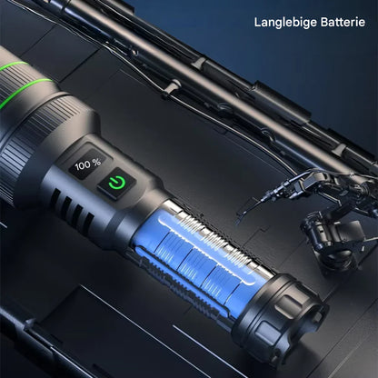 Skanto | Extremely Bright and Zoomable LED Flashlight with Power Bank Function for Outdoor Adventures