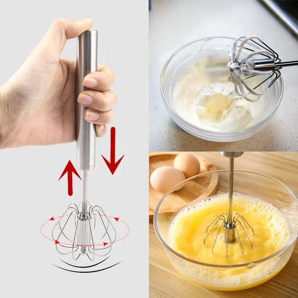 Stainless steel semi-automatic whisk | Karnz