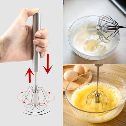 Stainless steel semi-automatic whisk | Karnz