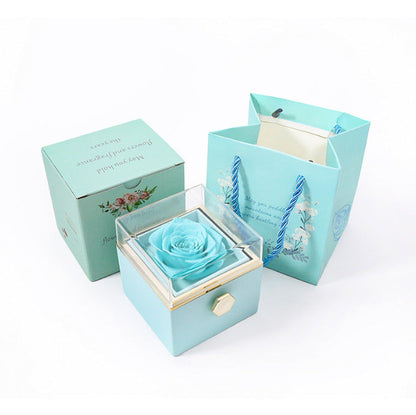 Skanto | [Ideal Gift] Eternal Rose Box - With Engraved Necklace & Artificial Rose