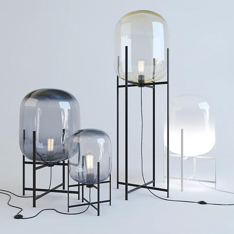Contemporary Glass Floor Lamp Set