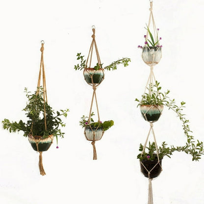 BowLift | Macrame Plant Hanger Made of Cotton Rope – Stylish Suspension for Pots
