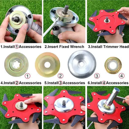 Pro | Versatile trimmer head with 6 blades