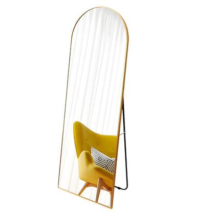 Skanto | 18" x 58" Arched Full Length Mirror with Stand – Elegant Gold Design