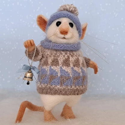 Skanto | Handmade Felt Mouse Decoration | Sustainable and Cozy | 7,6 cm