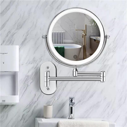 Illuminated wall mirror with 10x magnification and USB charging function | Karnz