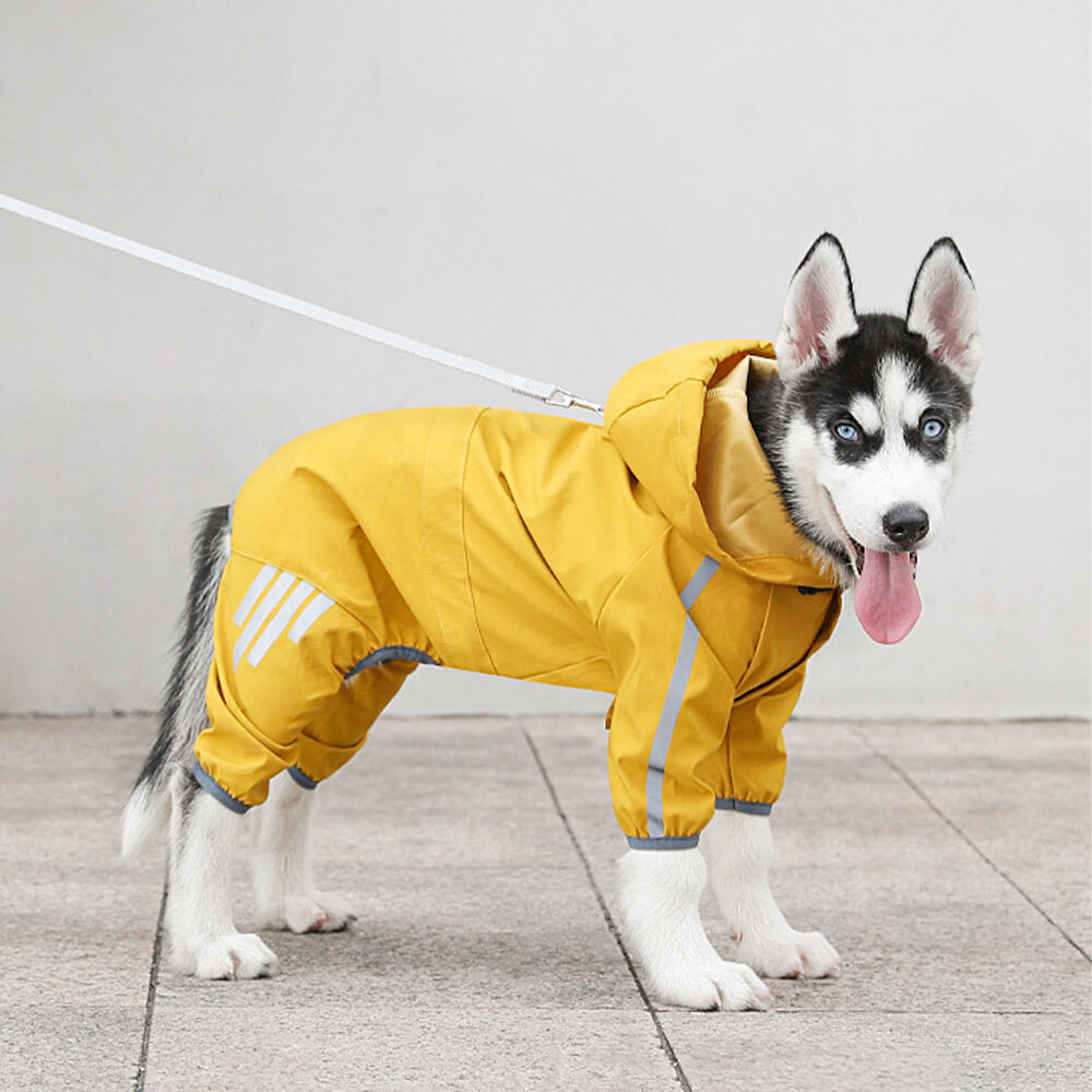 Skanto | RainBuddy Waterproof Dog Rain Suit | Reflective Stripes | Adjustable & With Hood