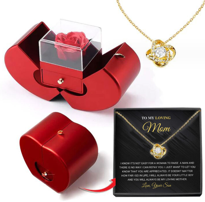 BowLift | Rose Apple Jewelry Box™ | With Eternal Rose Necklace.
