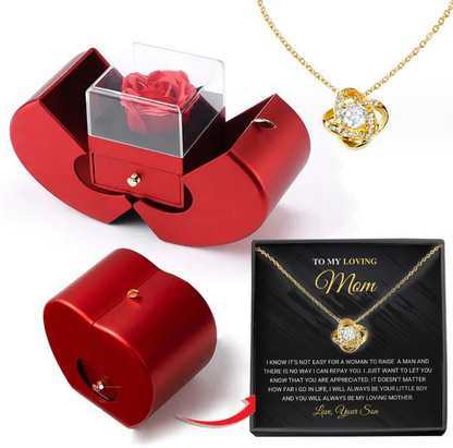 BowLift | Rose Apple Jewelry Box™ | With Eternal Rose Necklace.