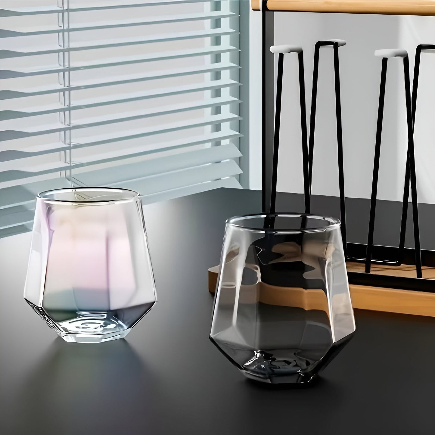 Glass Cup in Transparent Design, 4-Piece Set – Stylish and Decorative Design | 300 ml Glass Cup for Water, Juice, and Tea | Bowlift