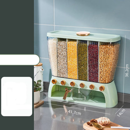 Kitchen storage grain container with compartments | Karnz