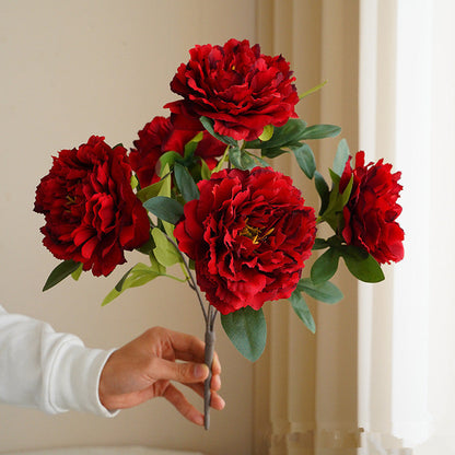 Artificial 5 large head Peonies Flowers | Wreath