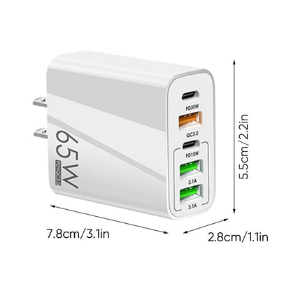 Multi-Port Adapter 65W Fast Charger - US Standard