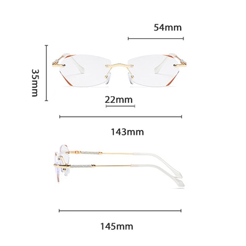 Skanto | Fashionable Rimless Anti-Blue Light Reading Glasses