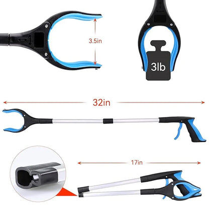 Foldable gripper with 360° rotatable clip