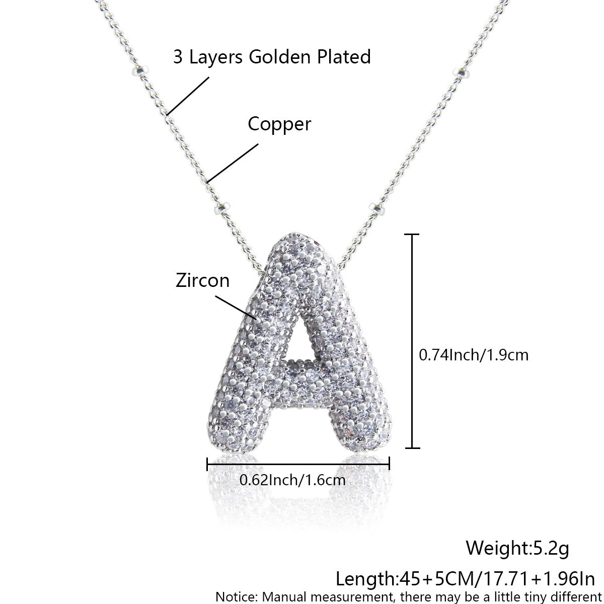 Skanto | Alphabet Diamond Pendant Necklace