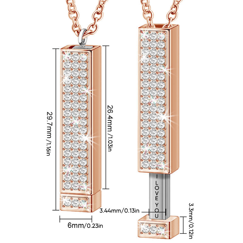 Skanto | Secret I love you message bar necklace