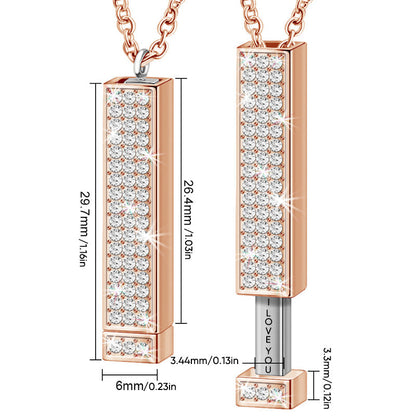 Skanto | Secret I love you message bar necklace