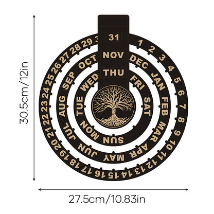 BowLift | Wood Rotating Circular Perpetual Calendar