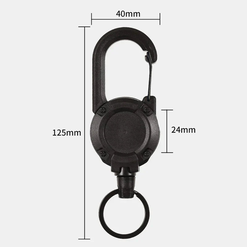 Outdoor Automatic Expandable Wire Rope Luya Theft Protection Tactical Keychain | Bowlift